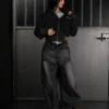 CROPPED HEAVY ZIP HOODIE