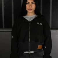 CROPPED HEAVY ZIP HOODIE