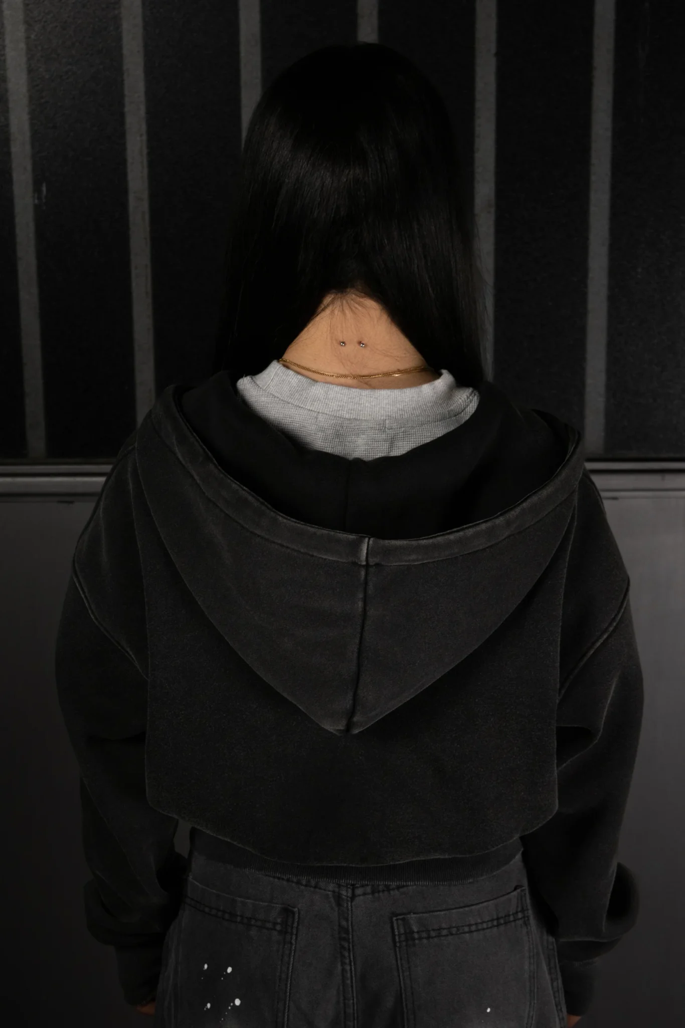 CROPPED HEAVY ZIP HOODIE