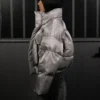 PADDED HIGH-COLLAR PUFFER JACKET