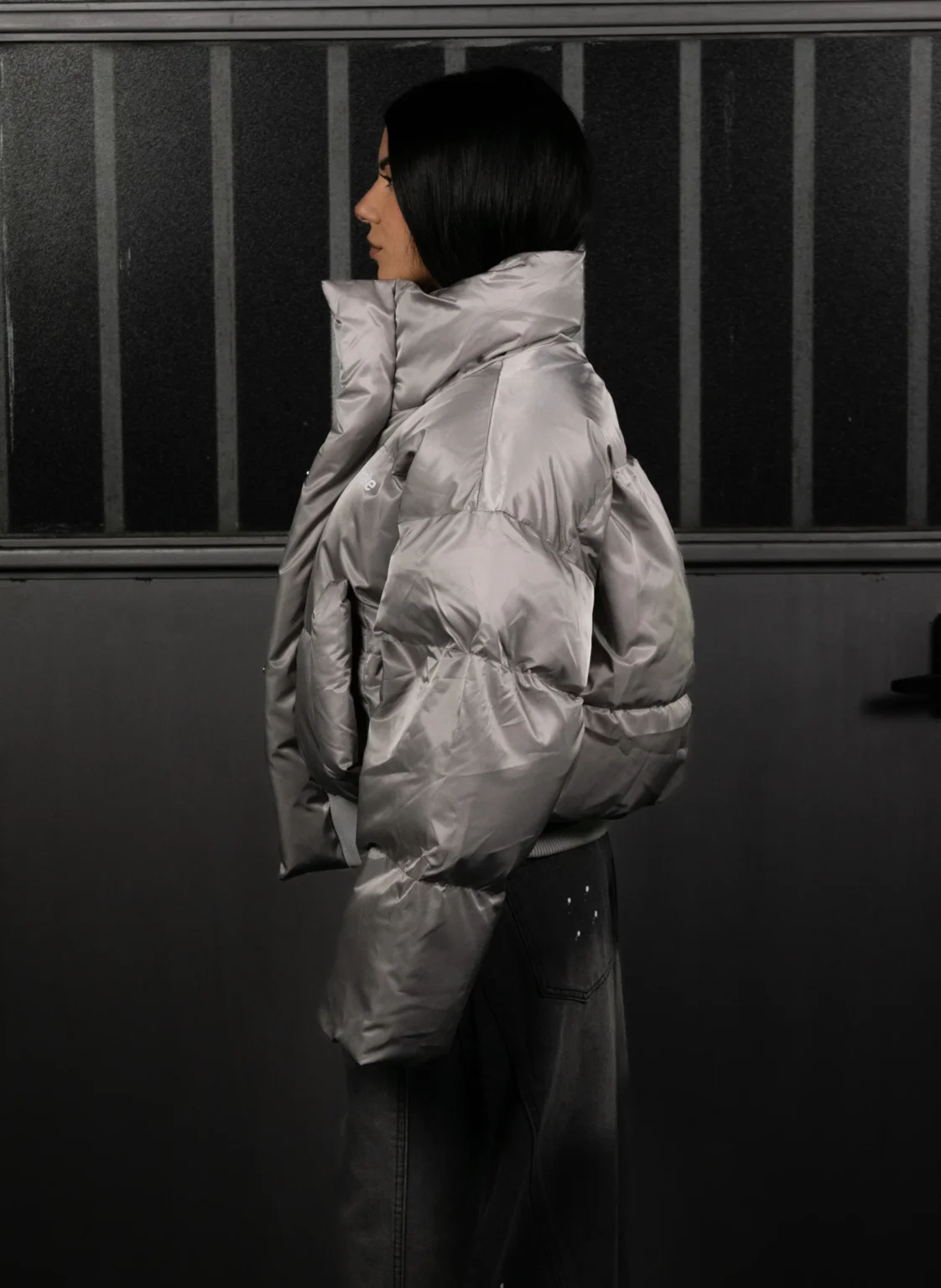 PADDED HIGH-COLLAR PUFFER JACKET