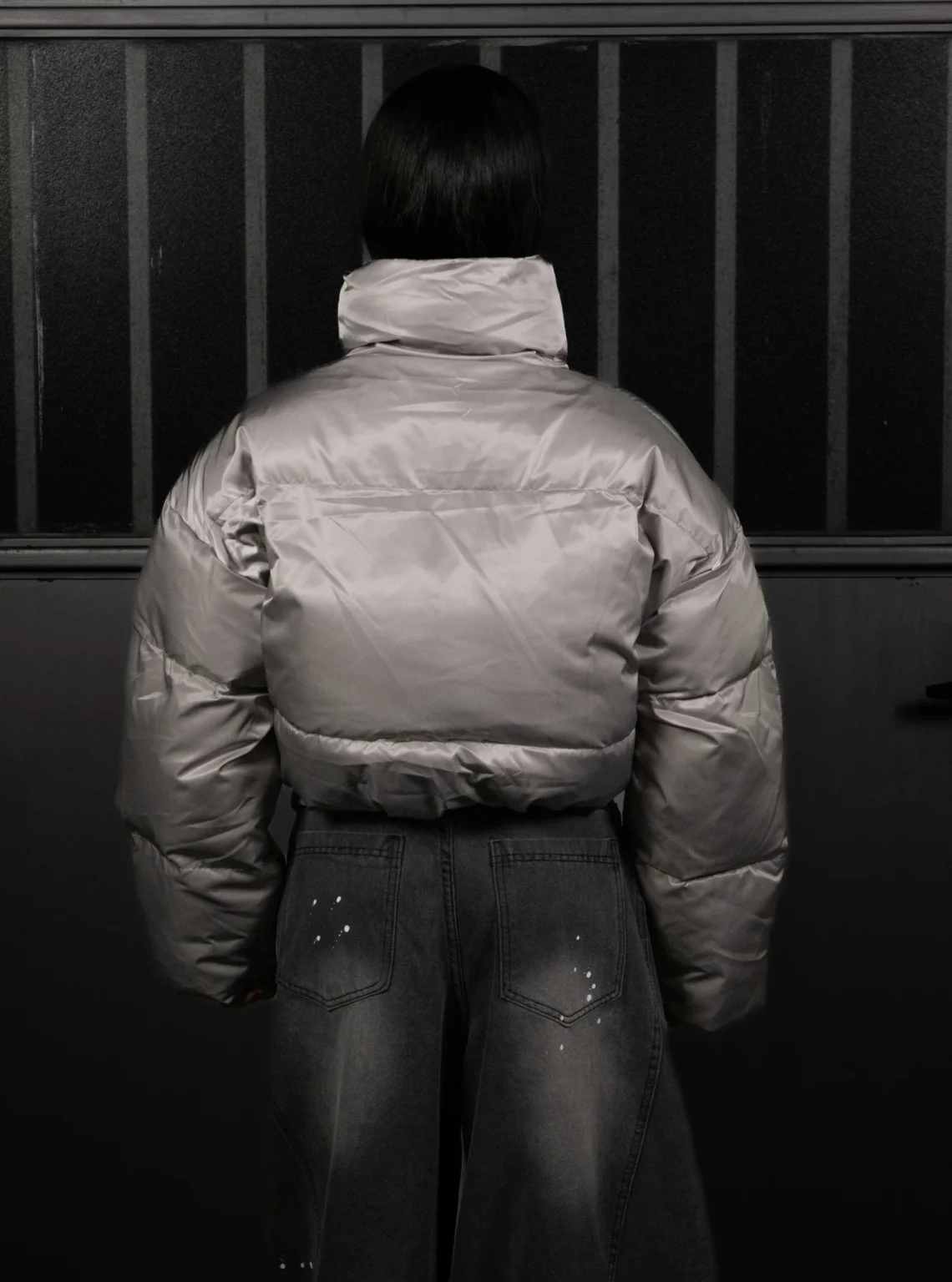 PADDED HIGH-COLLAR PUFFER JACKET