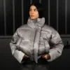 PADDED HIGH-COLLAR PUFFER JACKET