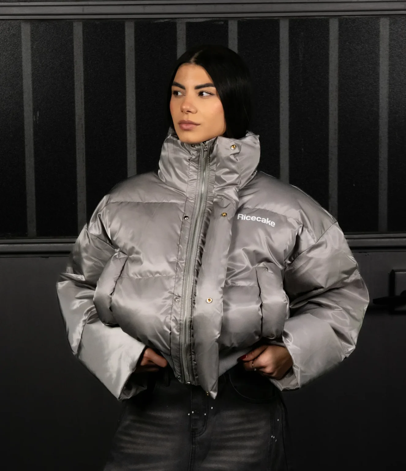 PADDED HIGH-COLLAR PUFFER JACKET