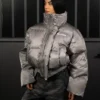 PADDED HIGH-COLLAR PUFFER JACKET
