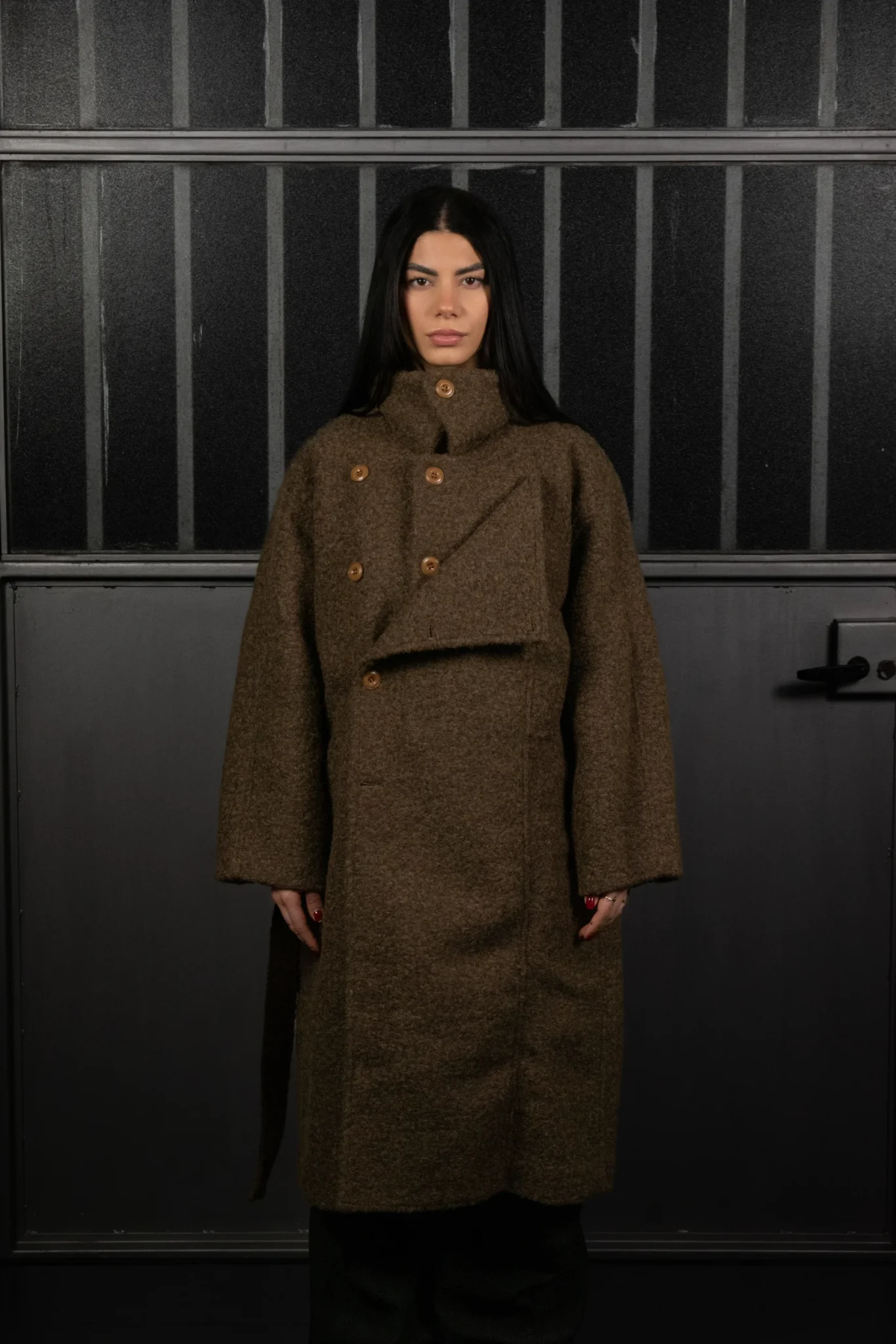 TWEED HIGH-COLLAR COAT