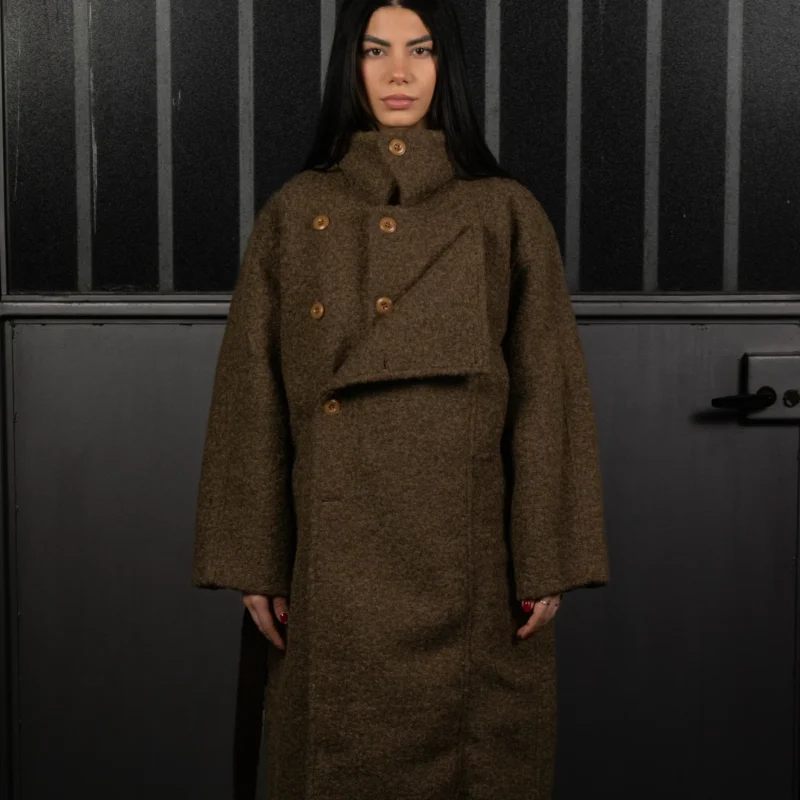 TWEED HIGH-COLLAR COAT