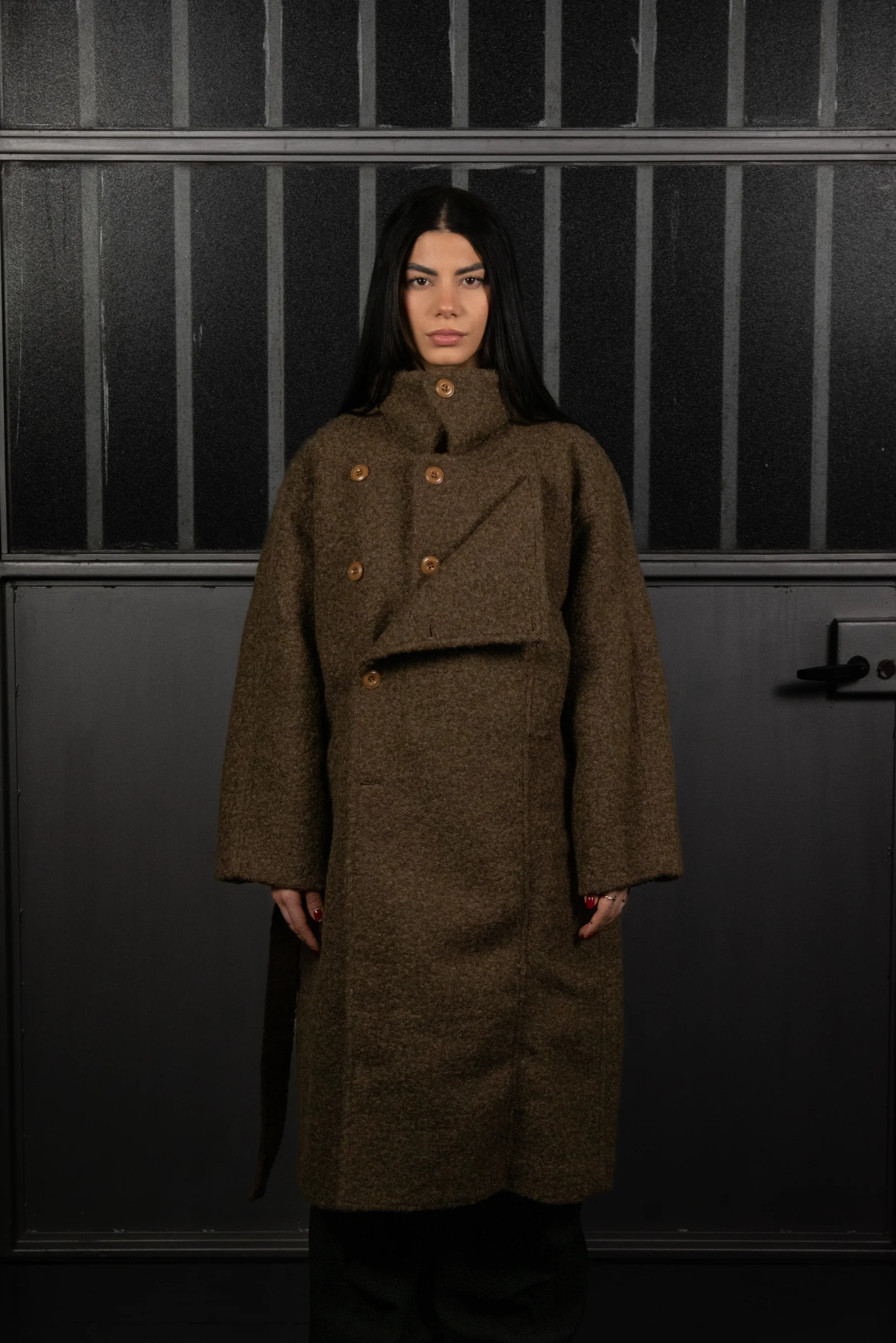 TWEED HIGH-COLLAR COAT