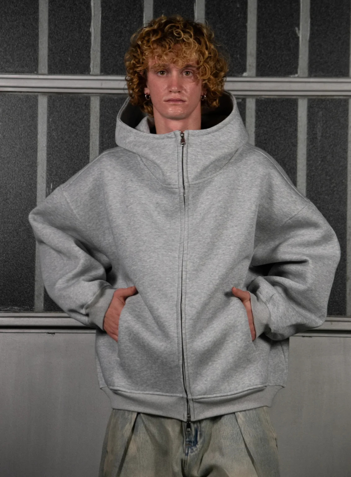 OVERSIZED FUNNEL-NECK HOODIE