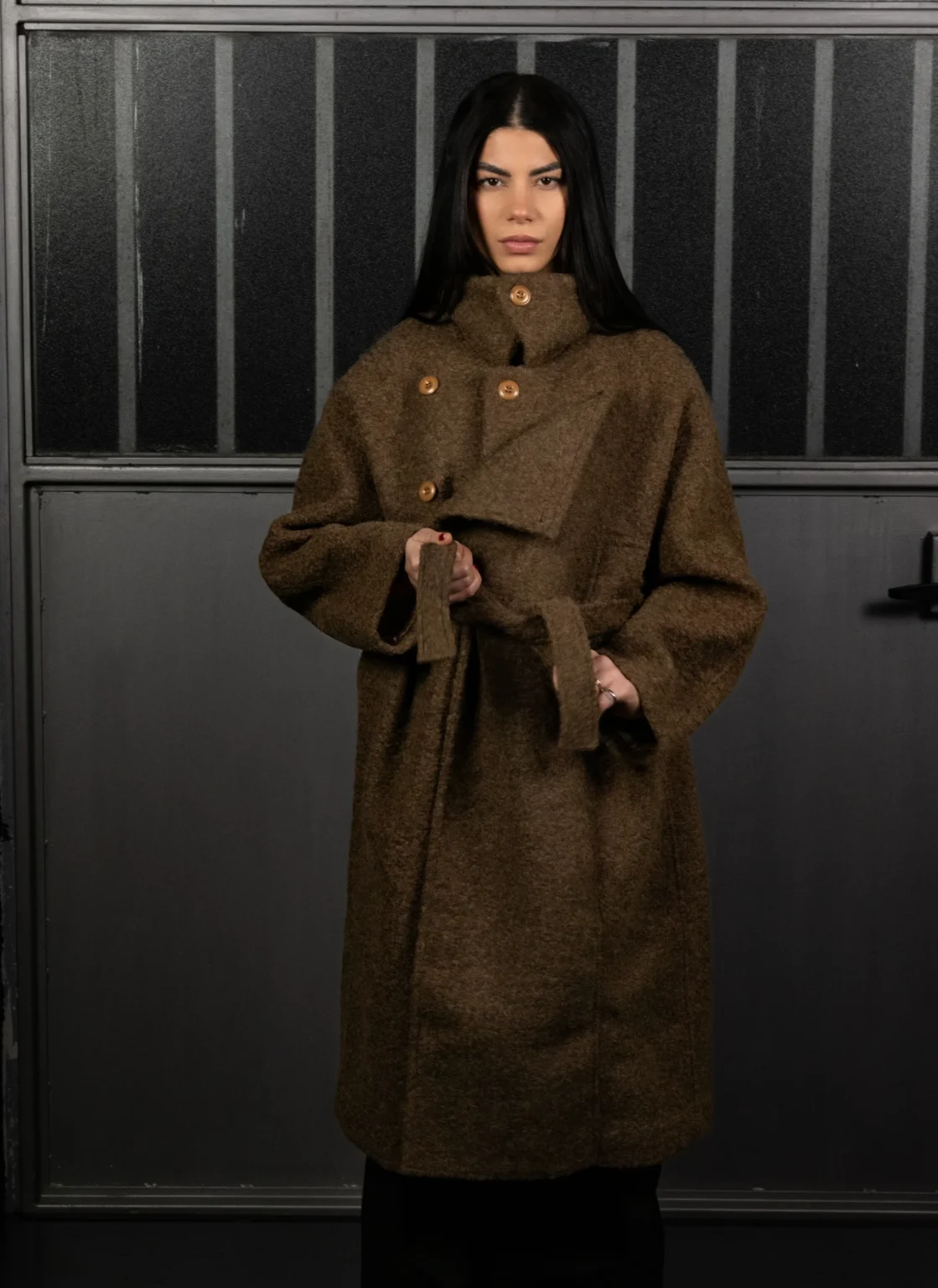TWEED HIGH-COLLAR COAT