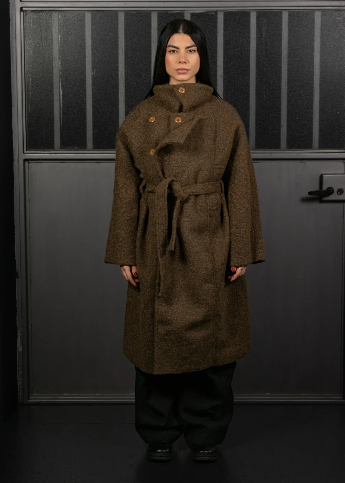 TWEED HIGH-COLLAR COAT