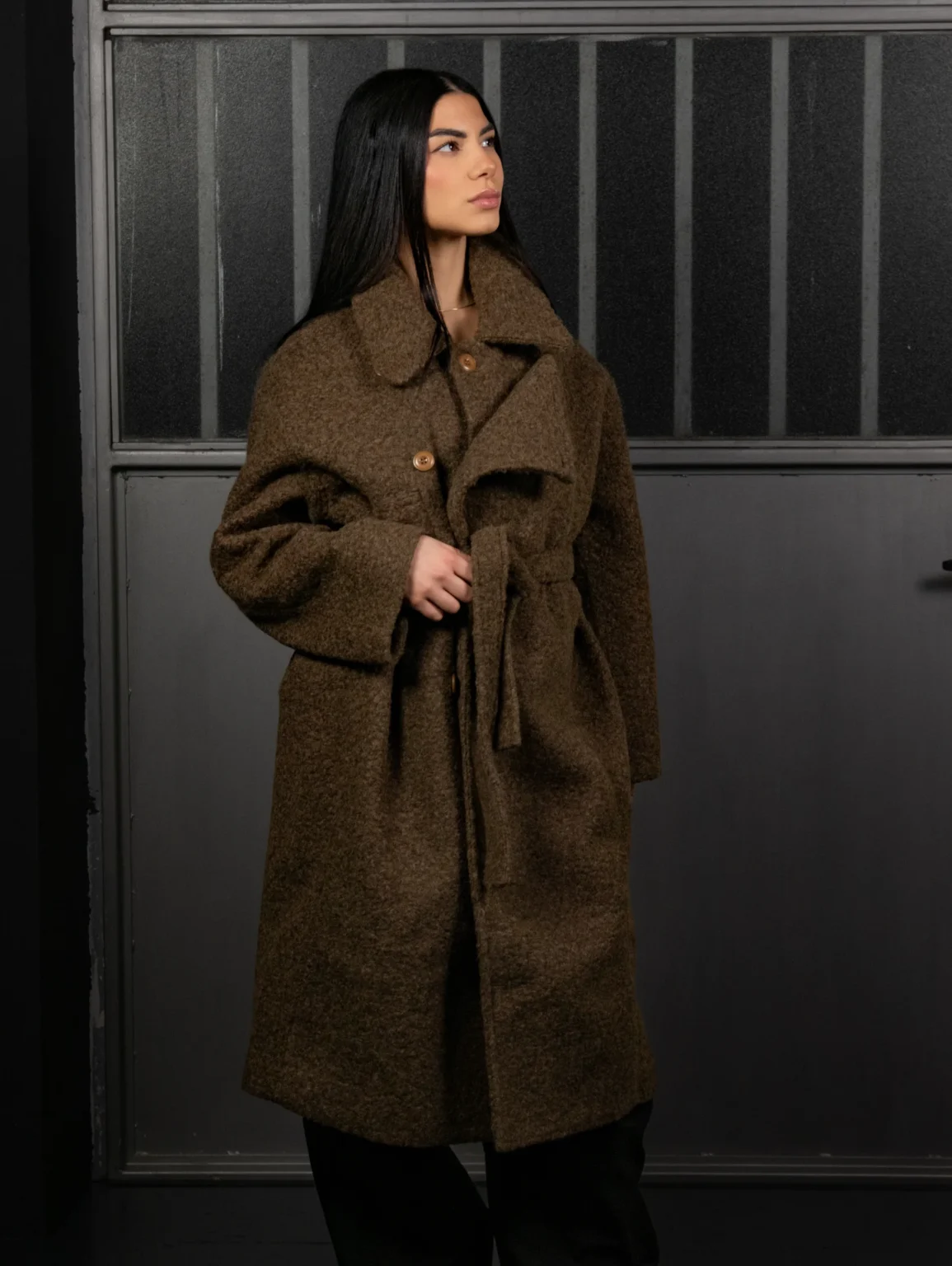TWEED HIGH-COLLAR COAT