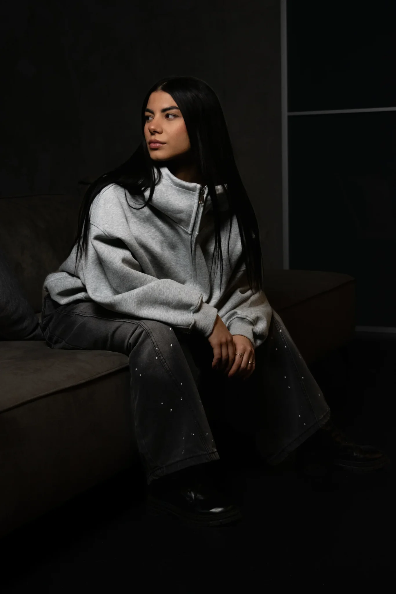 OVERSIZED FUNNEL-NECK HOODIE