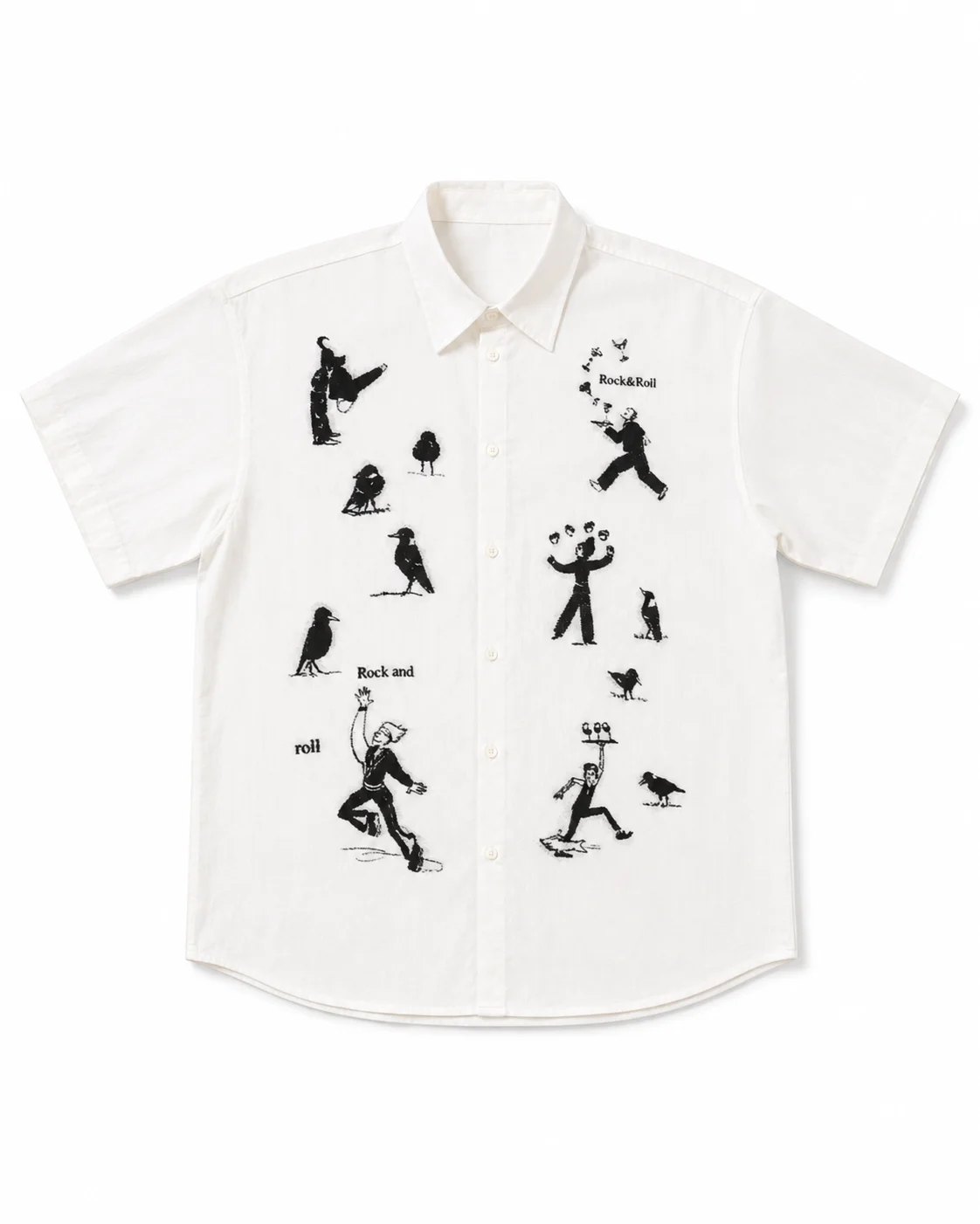 White Illustrated Overshirt