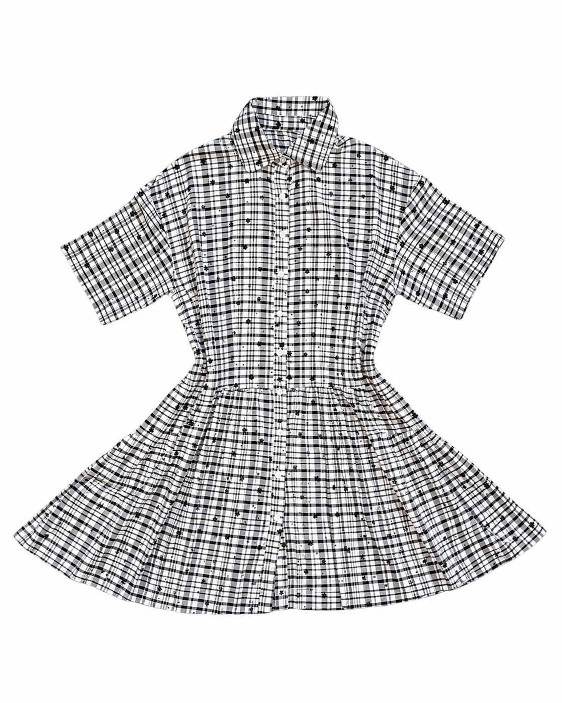 Floral Check Shirt Dress