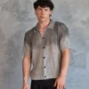 Textured Knit Short Sleeve Shirt