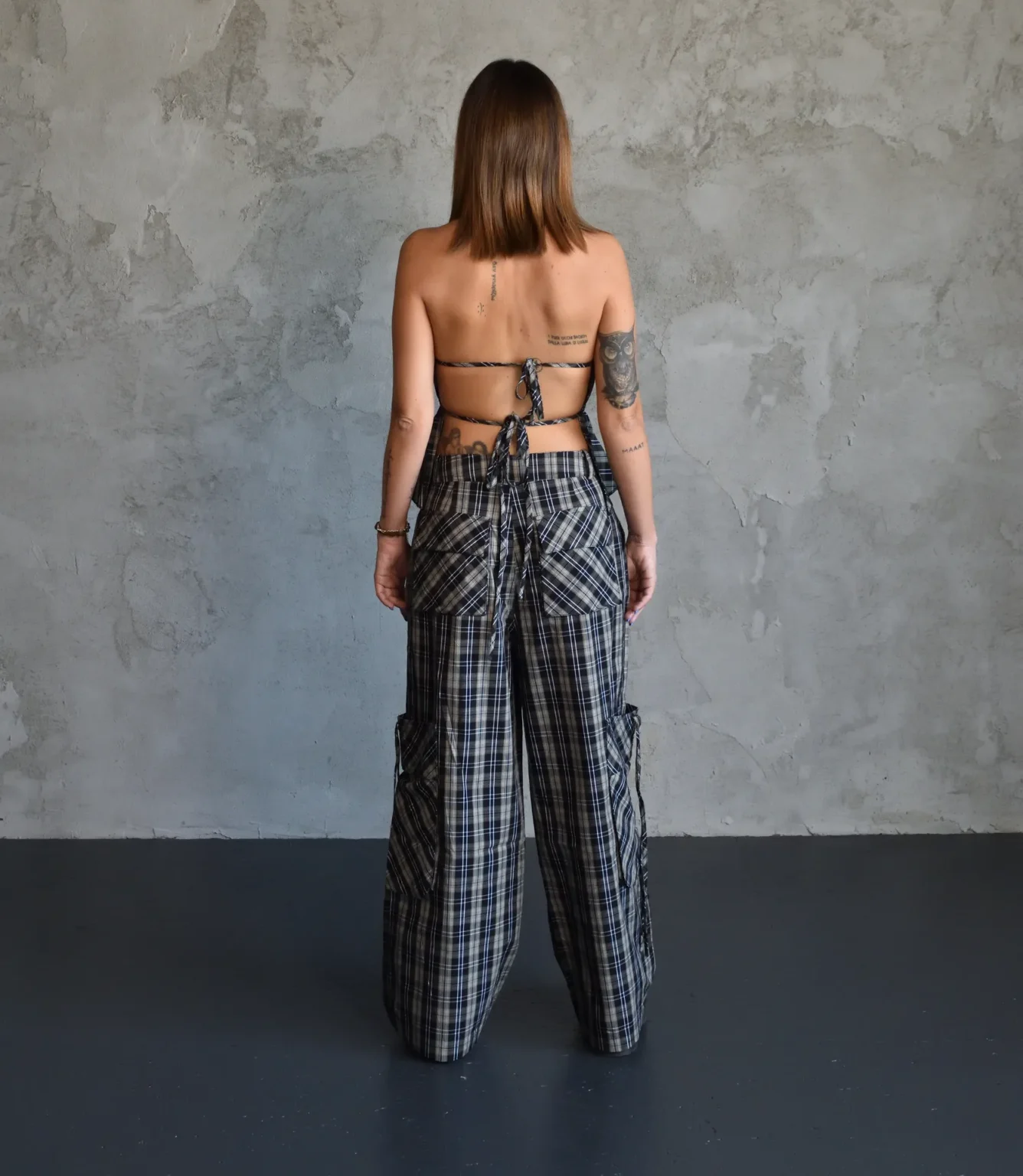 Checked Cotton Two-Piece Set