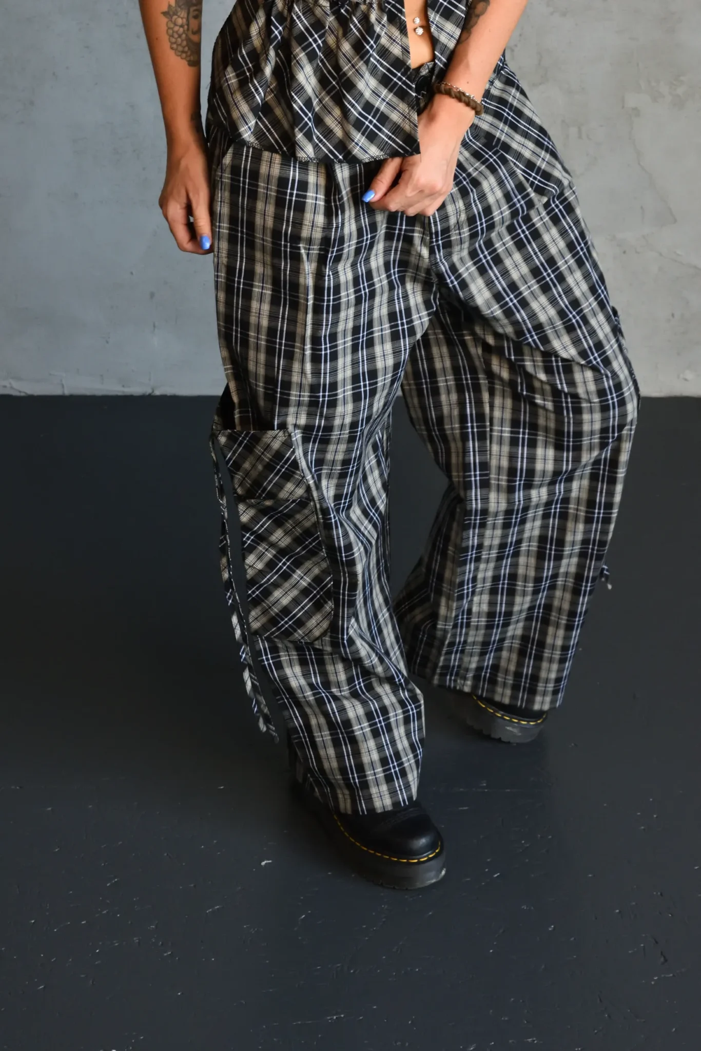 Checked Cotton Two-Piece Set