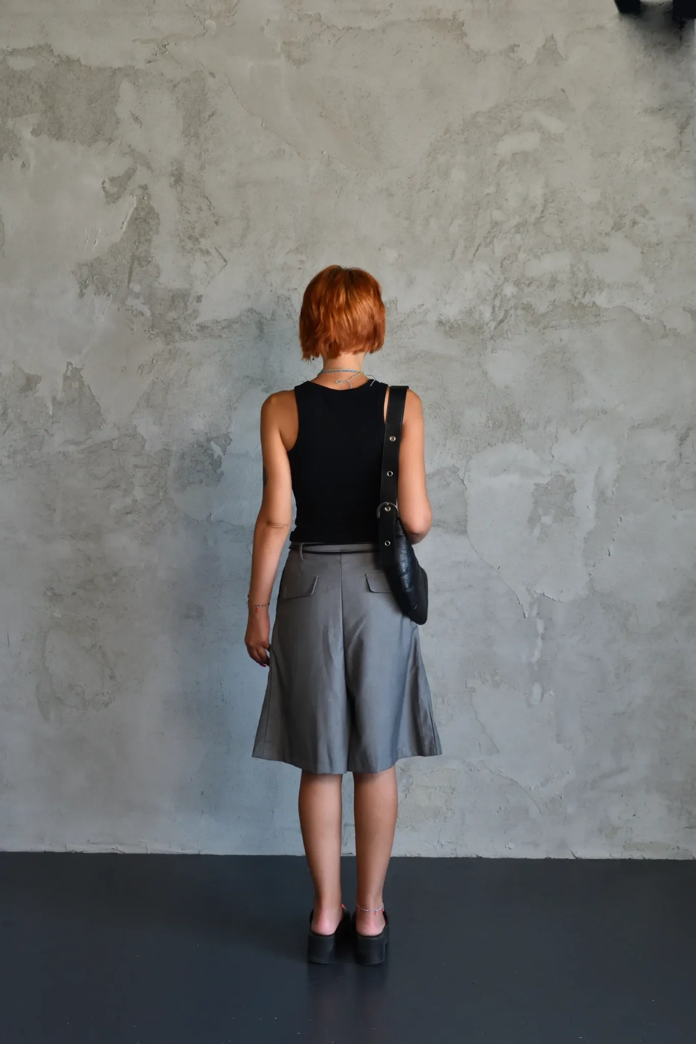Grey Pleated Skort Shorts