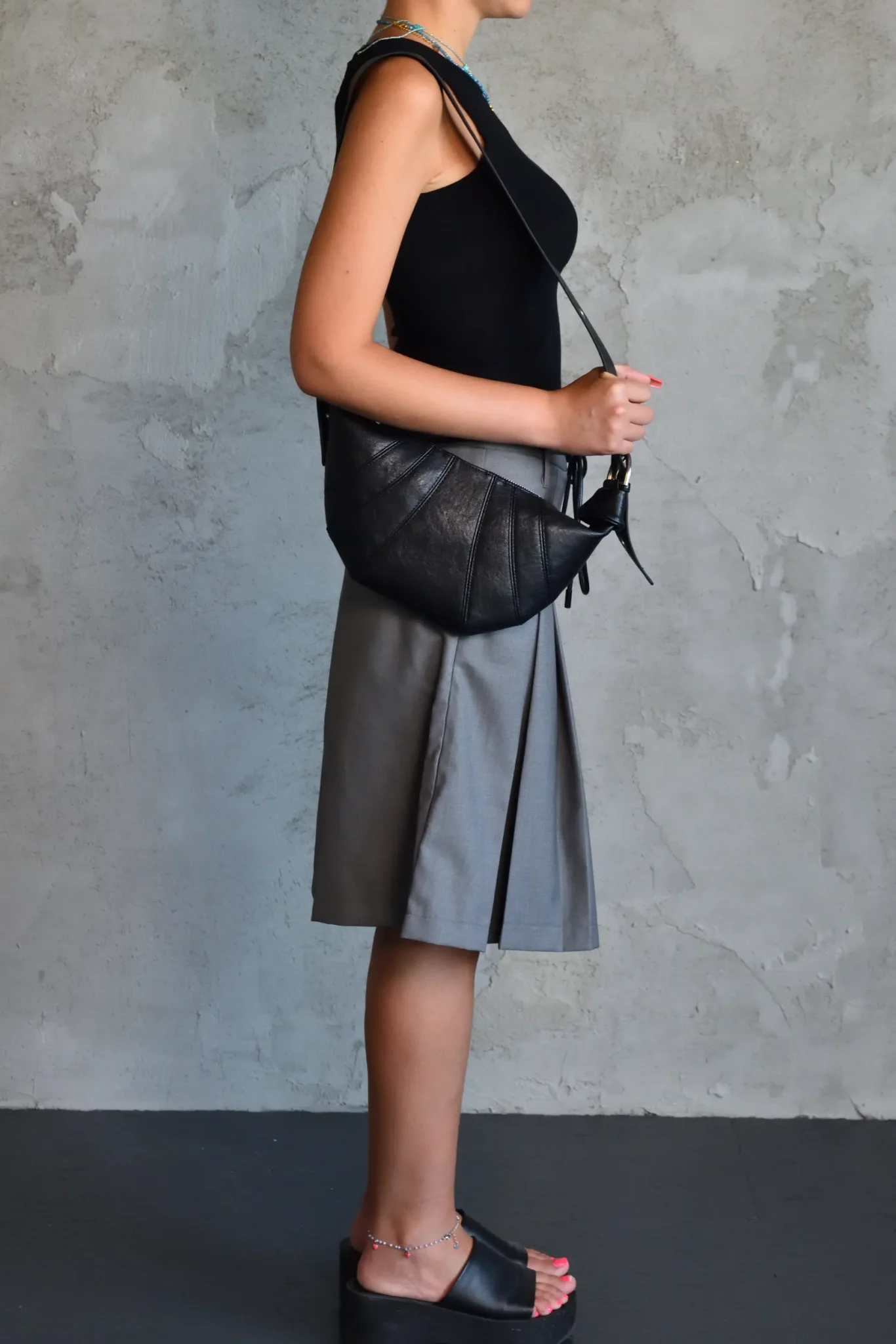Grey Pleated Skort Shorts