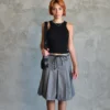Grey Pleated Skort Shorts