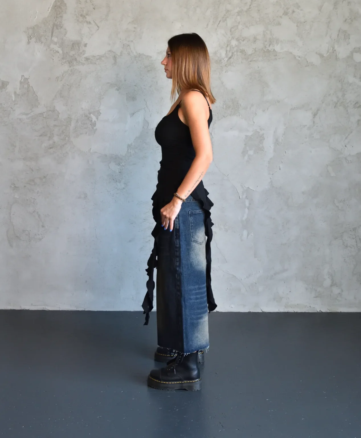 Black Asymmetric Cami Top