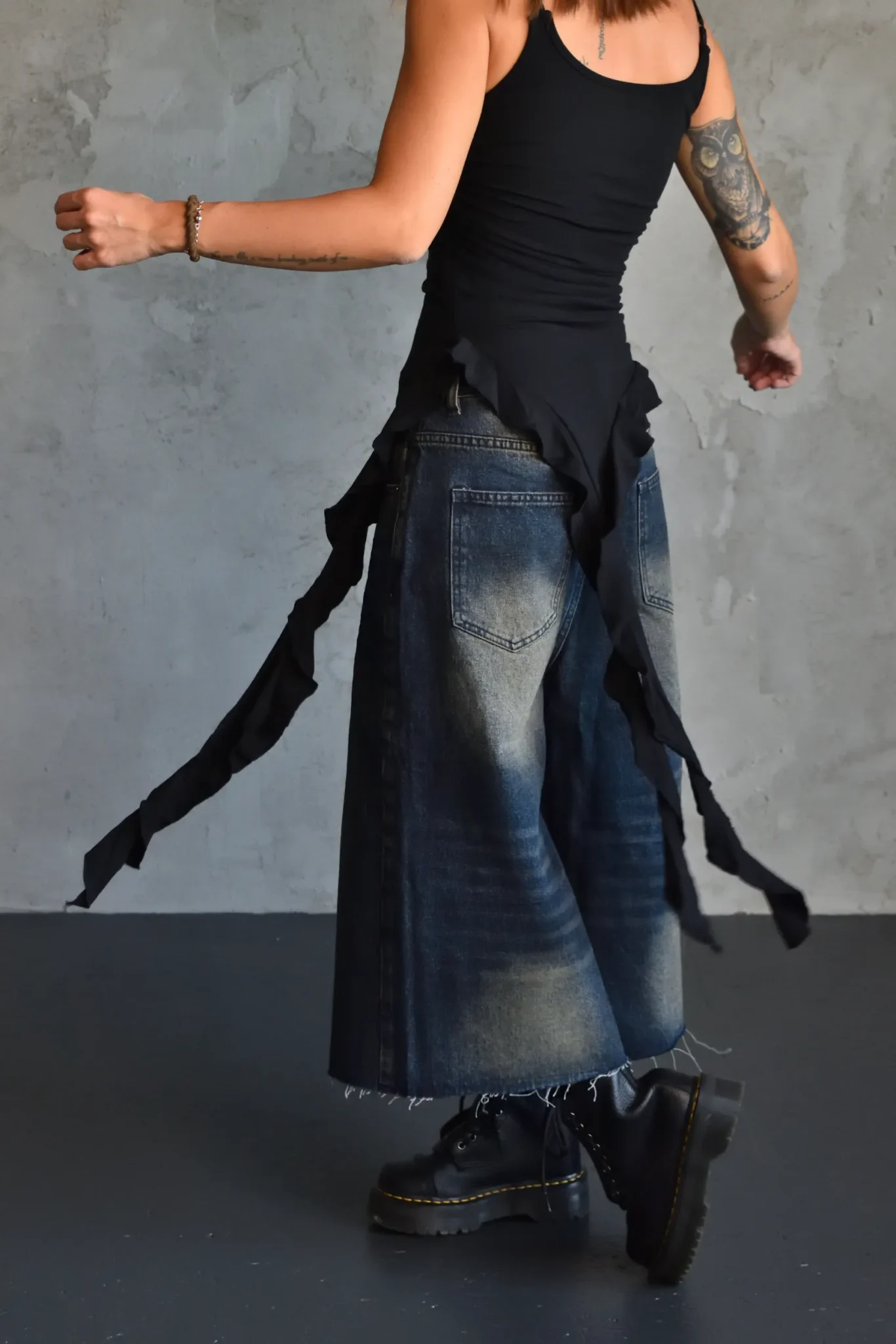 Black Asymmetric Cami Top