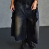 Dark Washed Denim Bermuda Shorts