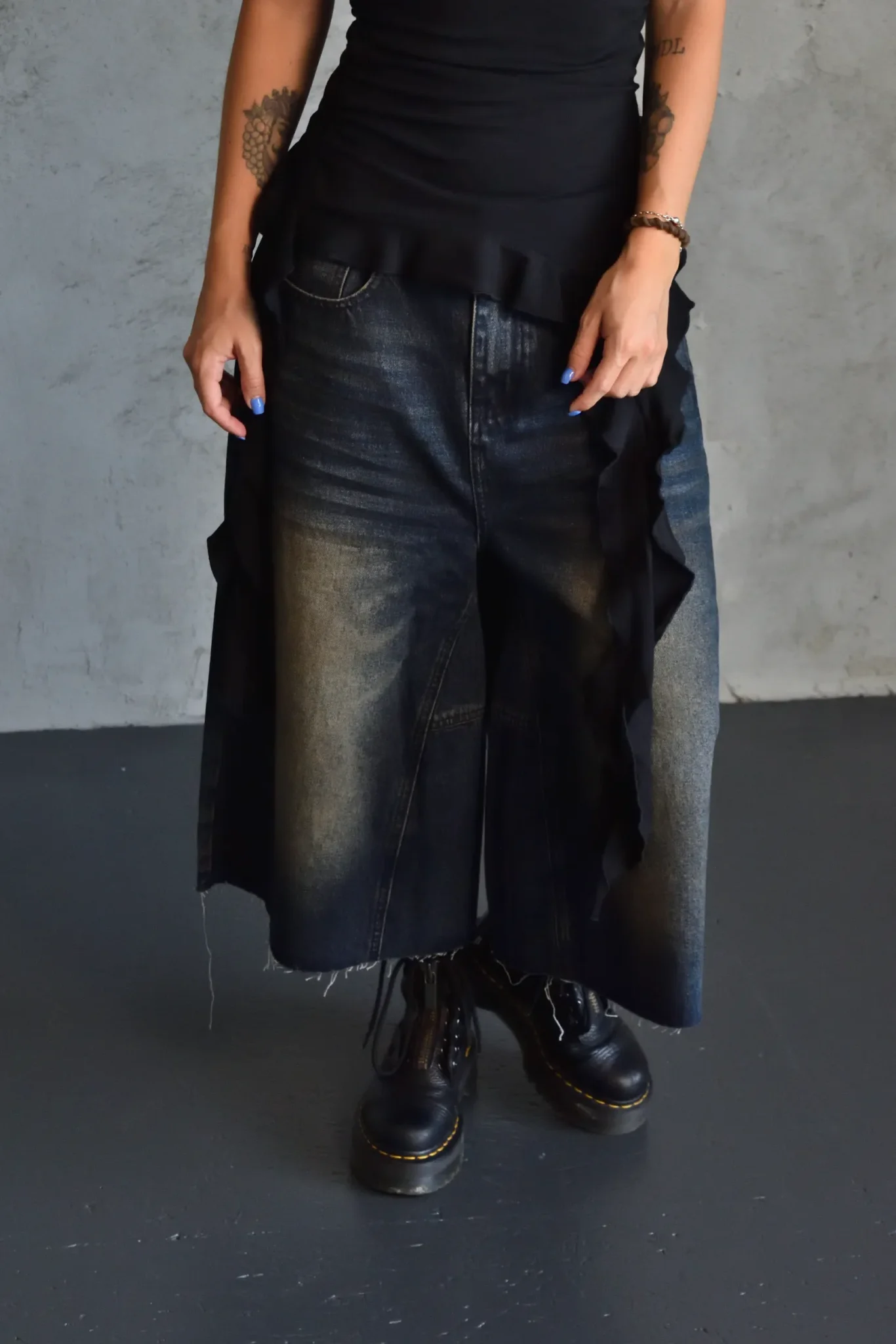 Dark Washed Denim Bermuda Shorts