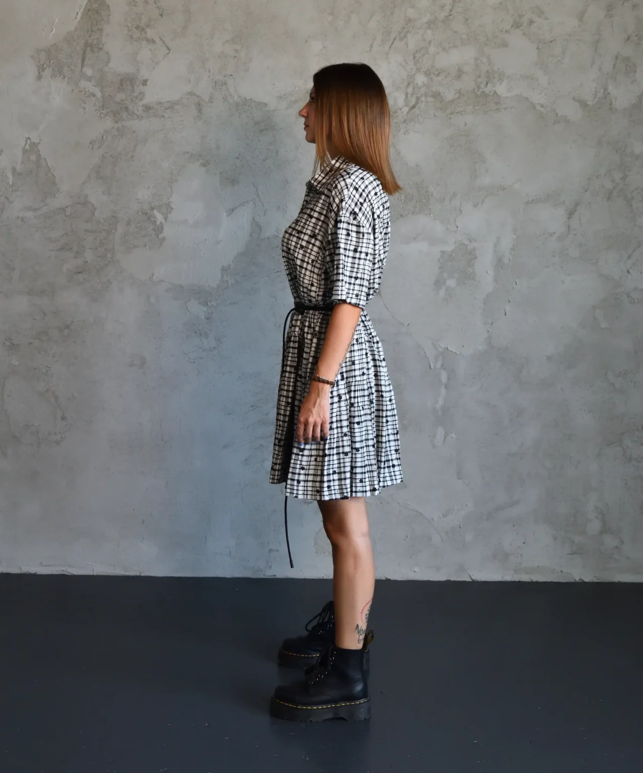 Floral Check Shirt Dress
