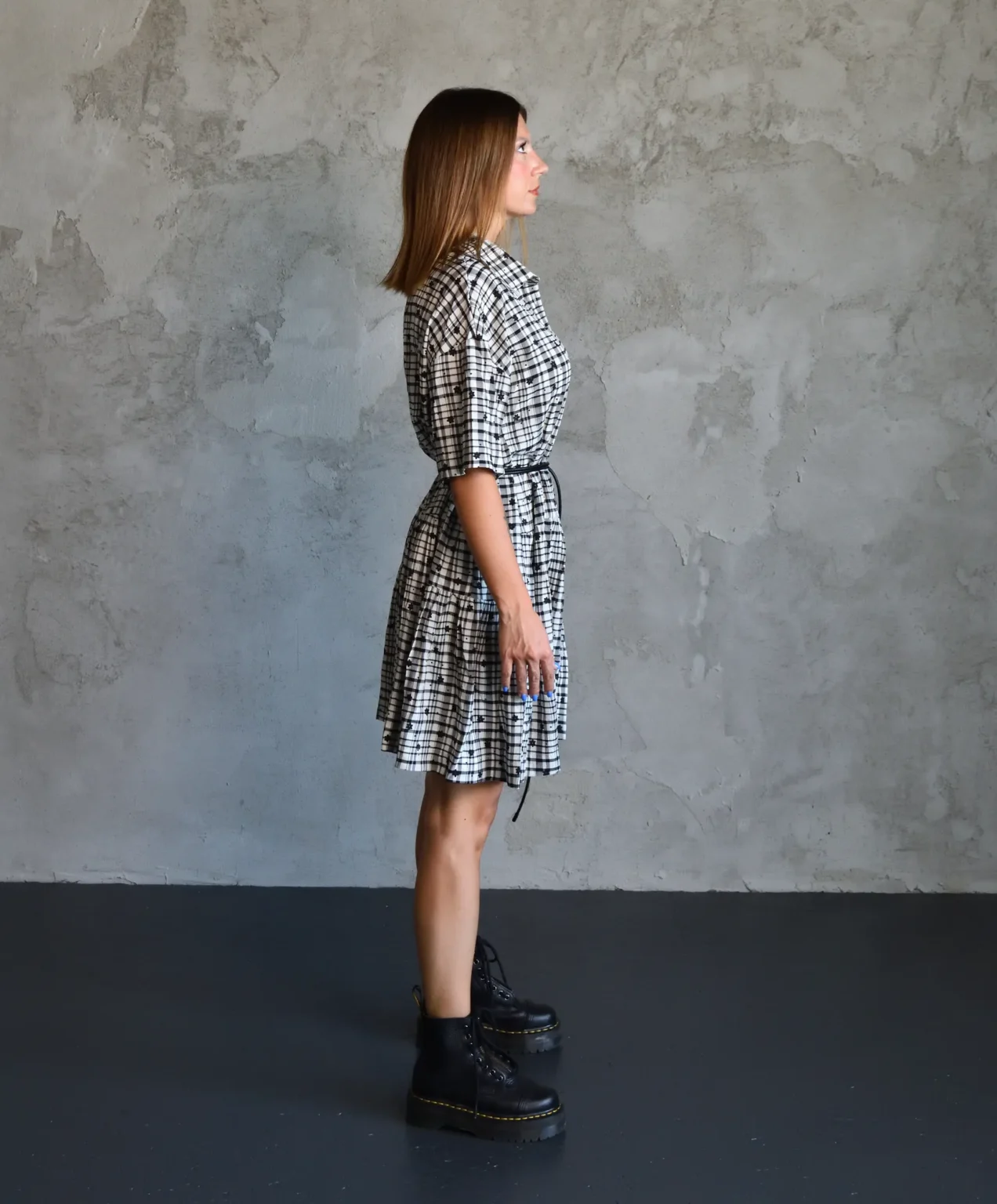 Floral Check Shirt Dress