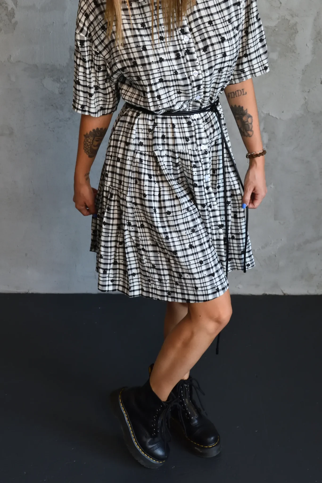 Floral Check Shirt Dress