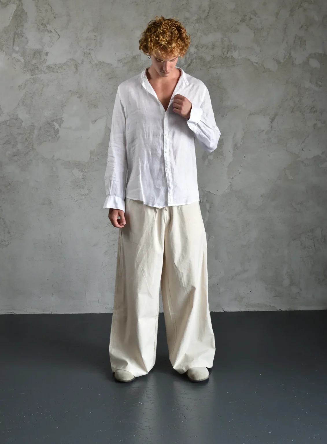 Natural Linen Wide Pants