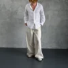 Natural Linen Wide Pants
