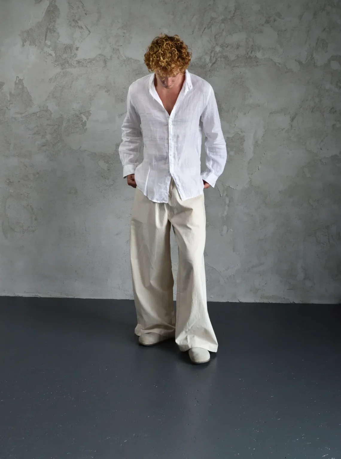 Natural Linen Wide Pants