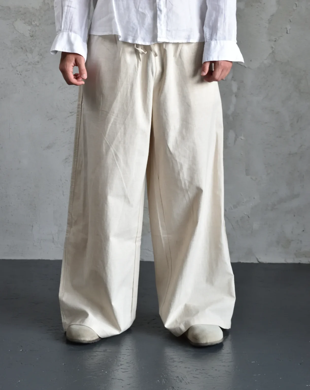 Natural Linen Wide Pants